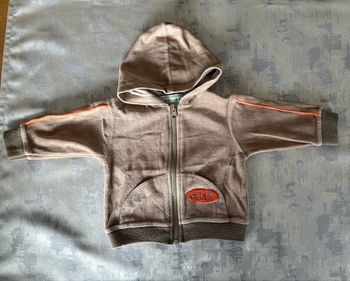 Gilet à capuche bébé garçon MOONKEYS – 6 mois – Marron à motifs