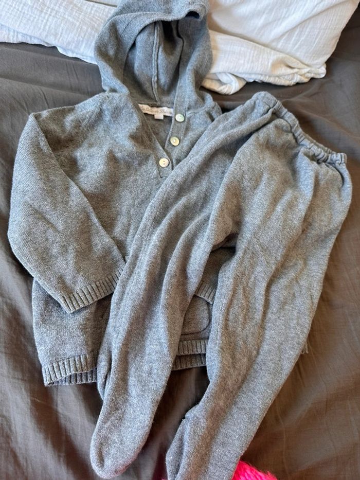 Ensemble Buissonnière pull 12m coton et soie