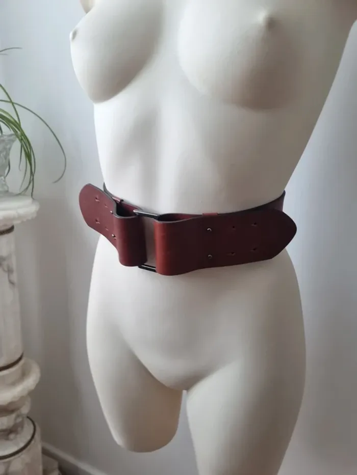Ceinture en cuir marron neuve Caroll - photo numéro 5