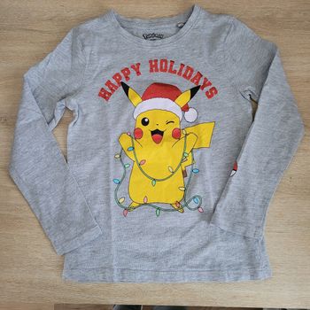 Tee-shirt manches longues Noël Pikachu