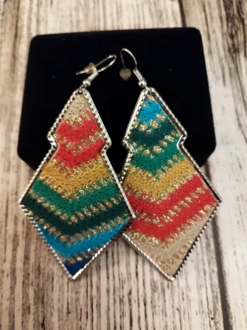 Grosses boucles d'oreilles multicolores