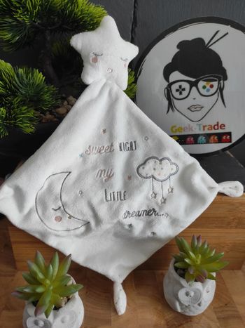 Doudou Étoile Lune Nuage nicotoy Kiabi Sweet Night Plat Mouchoir #geektradedoudou