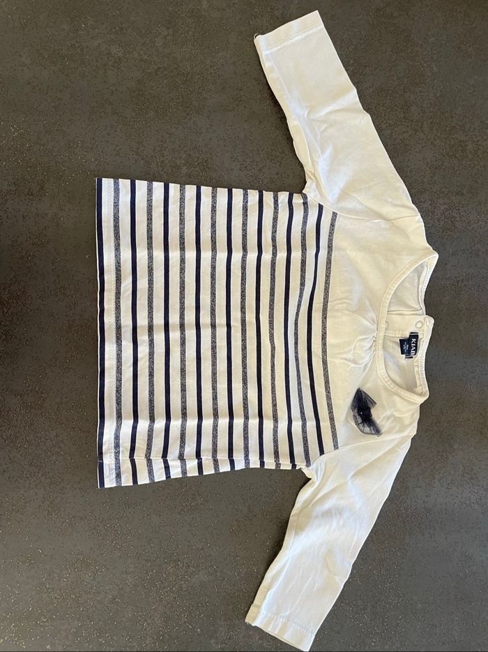 T shirt manche longue fille  kiabi 9 mois - photo numéro 2