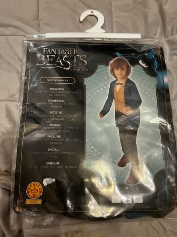 Déguisement 5/6 ans et baguette Norbert dragonneau les animaux fantastiques Harry Potter
