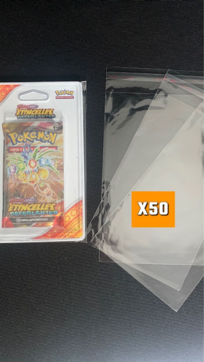 50 protections pour booster pokemon sous blister plastique