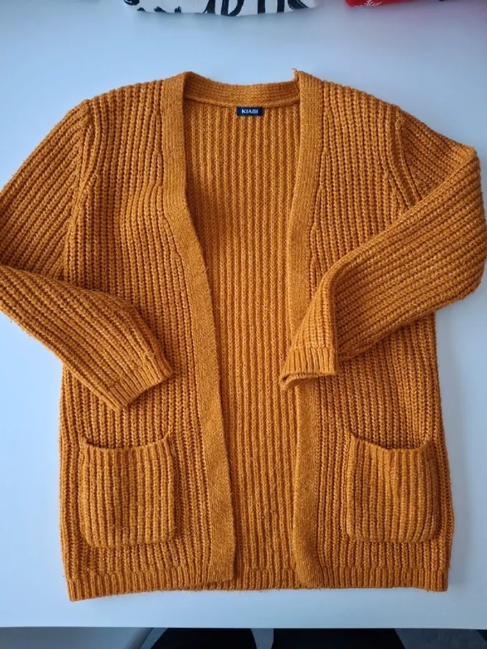 Gilet laine moutarde