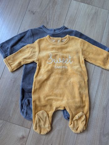 Lot de 2 pyjamas grenouillères