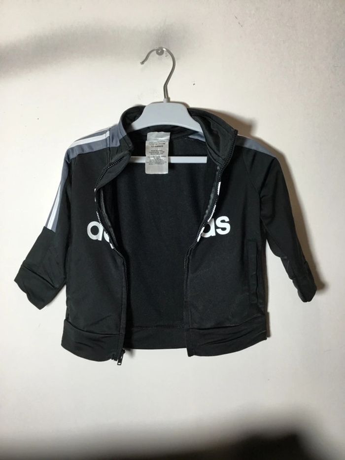 Veste de survêtement pour enfant Adidas noire taille 12mois 032 - photo numéro 2