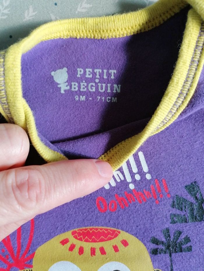 Lot de 2 bodies sans manche- Petit Béguin taille 9mois - photo numéro 4