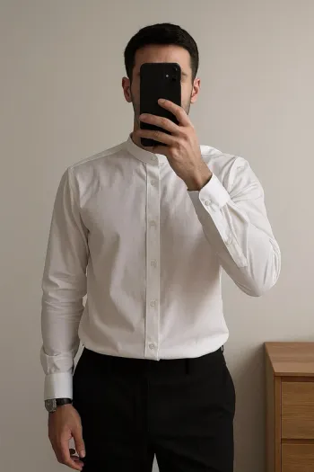 Chemise blanche col officier Georges REch Taille S