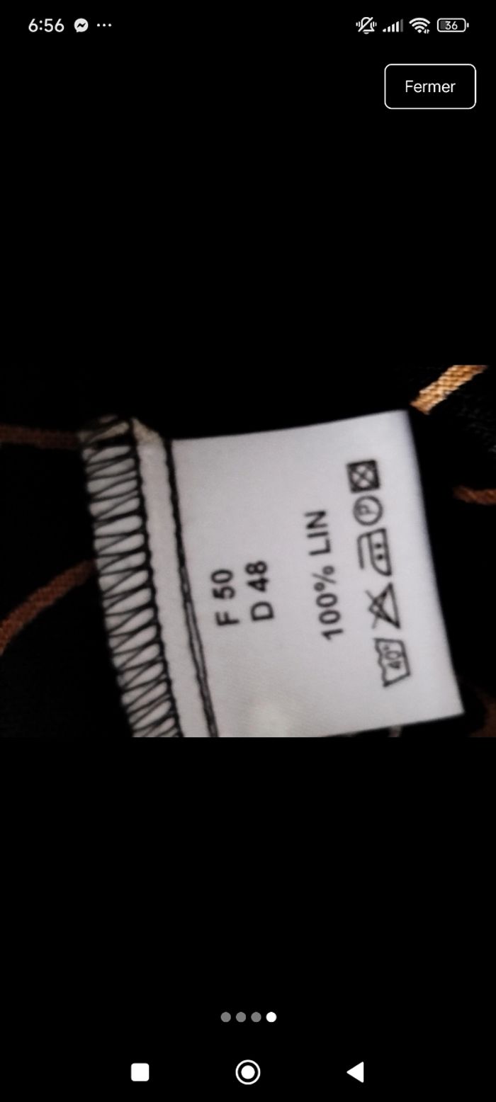 Sublime blazer en lin noir fleurie Christine Laure taille 50 - photo numéro 4