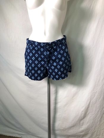 Short bleu marine motifs losanges en coton Zara taille 36 38 bon état