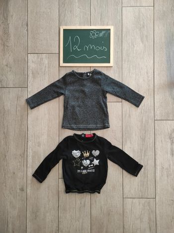 Lot de 2 pulls noirs rock 12 mois