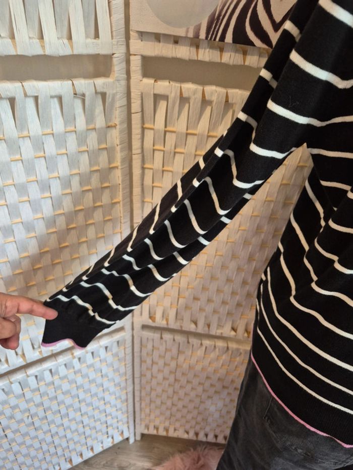 💕Jolie pull Vero moda rayé noir et blanc femme TXl / 42 💕 - photo numéro 7