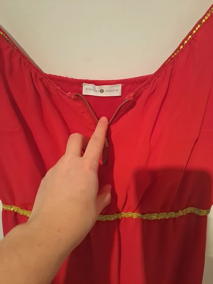 Petite Robe cache cache rouge pailleté - photo numéro 3