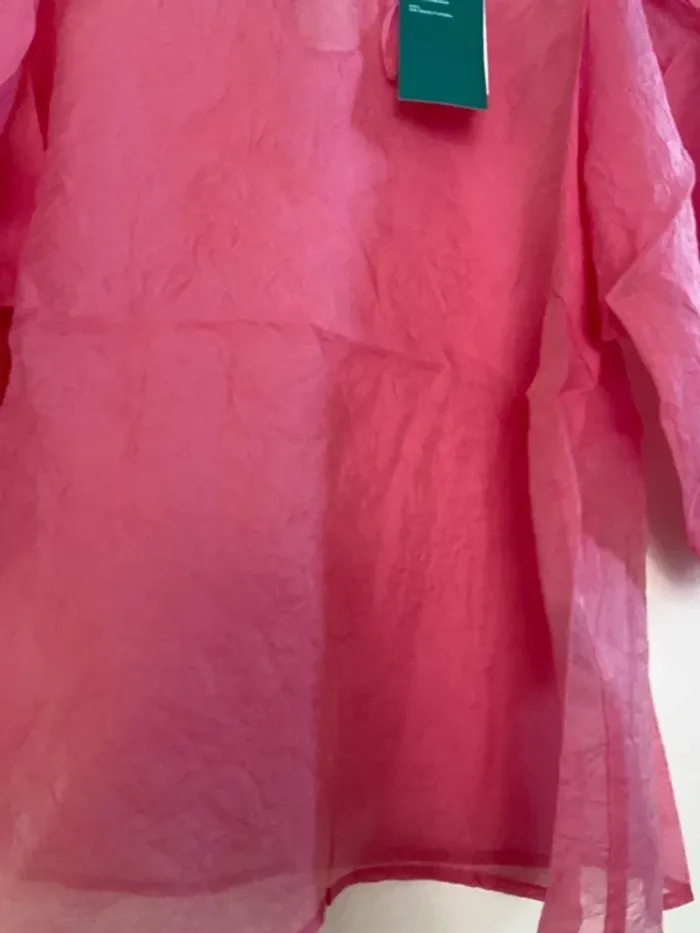 Haut top blouse rose effet froissé taille S H&M Neuf - photo numéro 2