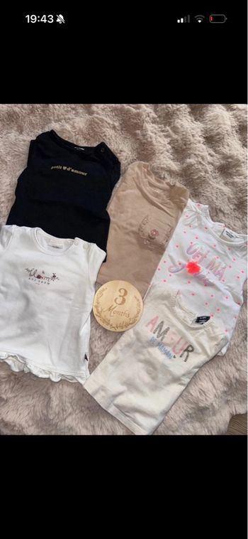 Lot Tee-shirt Fille 3 mois
