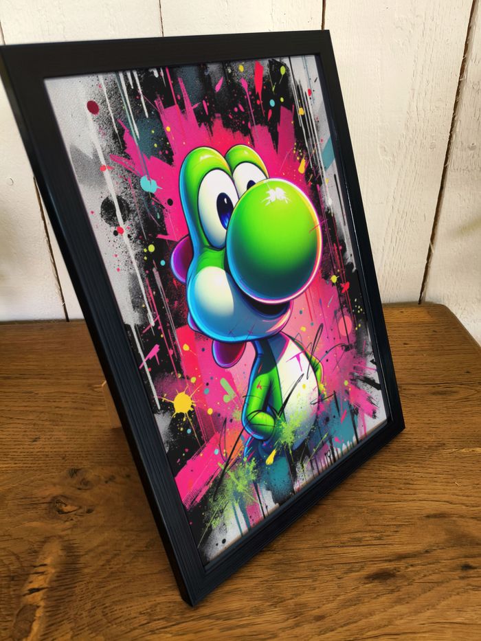 Affiche poster A4 (21×29,7 cm) Yoshi Nintendo pop art street art coloré déco murale gaming chambre - photo numéro 2