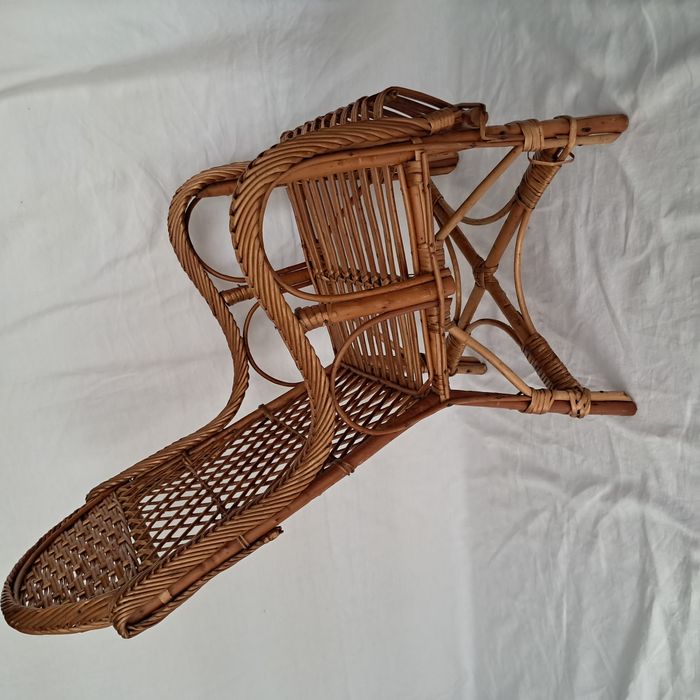 Chaise en rotin enfant ancien - photo numéro 2