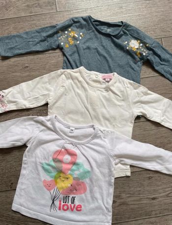 3 Tshirt manches longues 9 mois