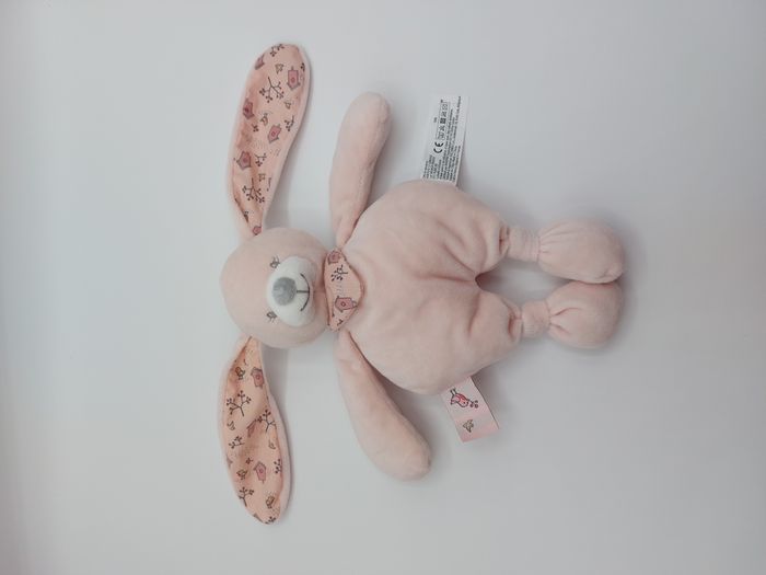 Peluche doudou lapin rose guimauve BOUT’CHOU MONOPRIX my little bird bandana