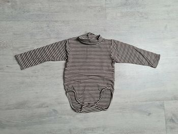 Body col roulé rayé marron et crème orchestra 18 mois
