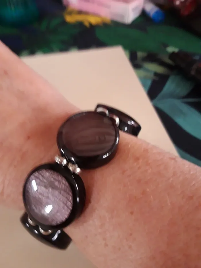 Bracelet élastique noir translucide - photo numéro 3