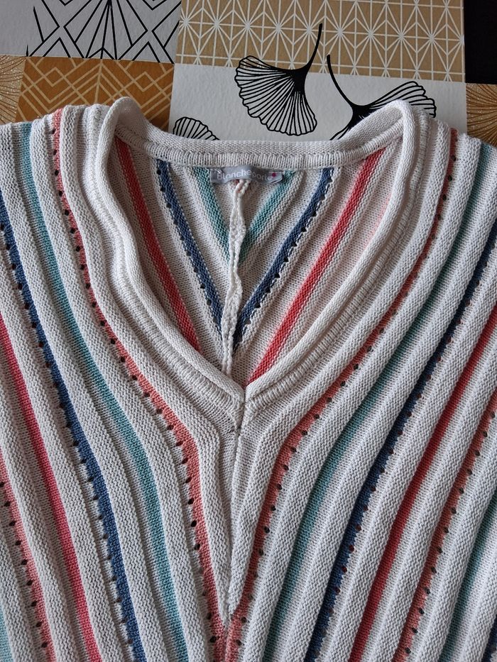 Pull femme à rayures multicolores taille 42-44 - photo numéro 3