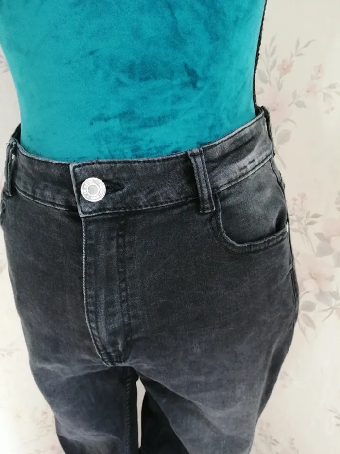 Jeans skinny noir super high waist à trous délavé / fb sister / ( w31) - photo numéro 4
