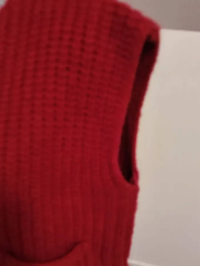 Pull sans manche, rouge foncé - photo numéro 3