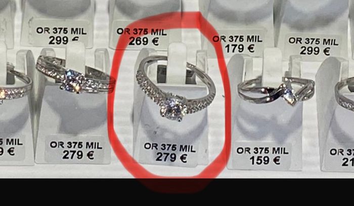 Bague or 375 MIL neuve taille 52 - photo numéro 3