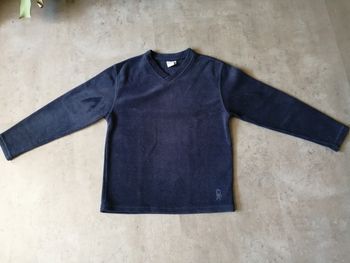 Polaire col V bleu marine 10 ans Okaïdi