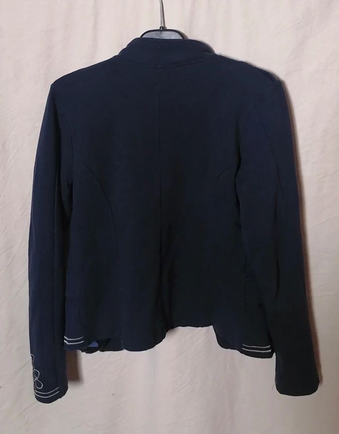 Veste / Blazer bleu marine broderie taille S DDP - photo numéro 11