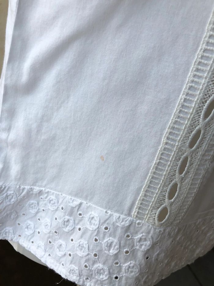 Top blanc brodé épaules dénudées Zara M - photo numéro 7