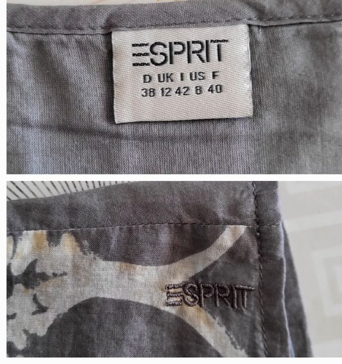 Esprit Jupe Plissée TFr38 -Gris & Crème - Impression Floral sur fond uni en TBE - photo numéro 4