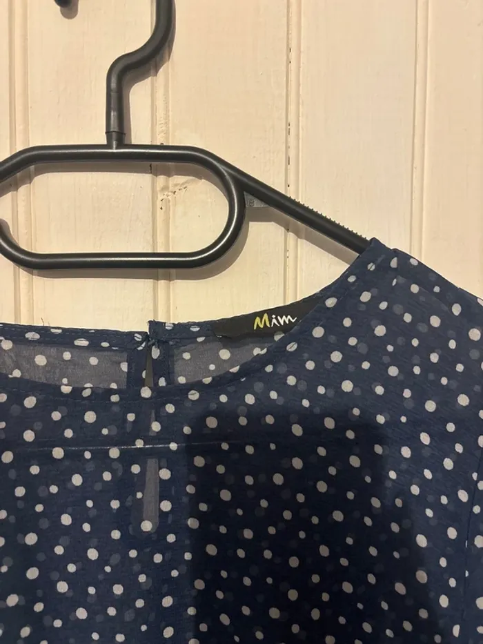 Blouse bleue à pois - photo numéro 3