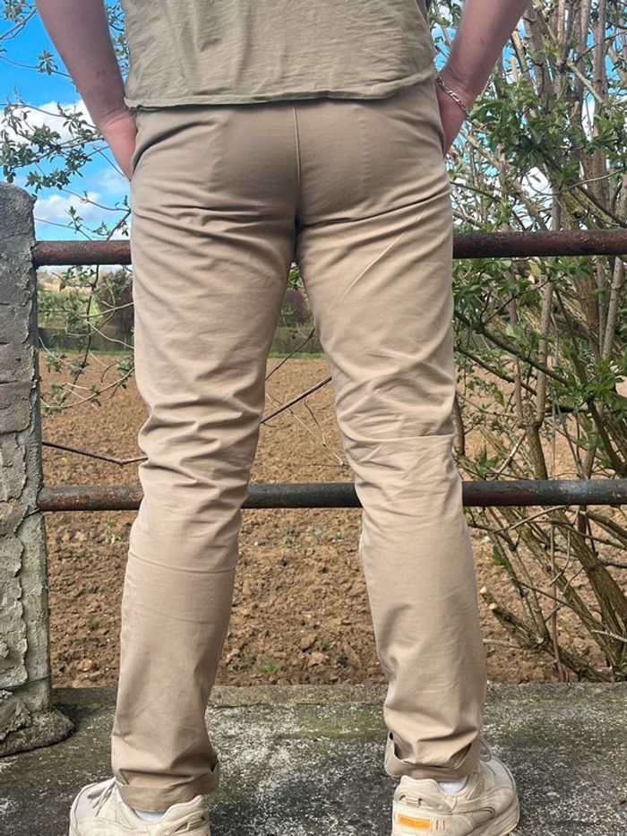 Pantalon chino couleur beige - photo numéro 7