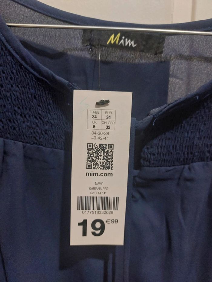 Blouse bleu marine - MIM - taille 34 - photo numéro 3