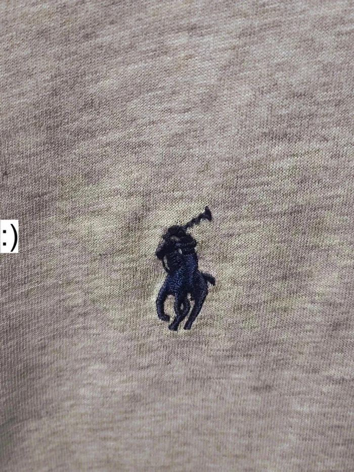 T-shirt vintage Polo Ralph Lauren gris chiné logo brodé – XS (style Y2K, casual chic) - photo numéro 3