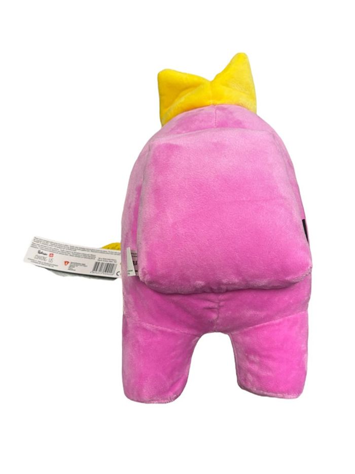 Peluche Among Us rose avec bonnet jaune 30 cm Toikido neuf - photo numéro 2