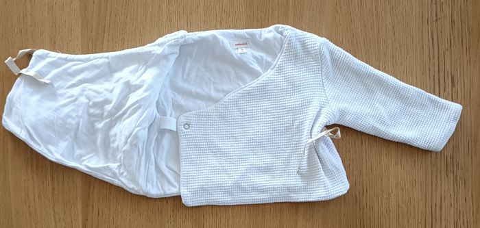 Gilet Brassière en maille doublé Catimini 9 mois blanc fille - photo numéro 5