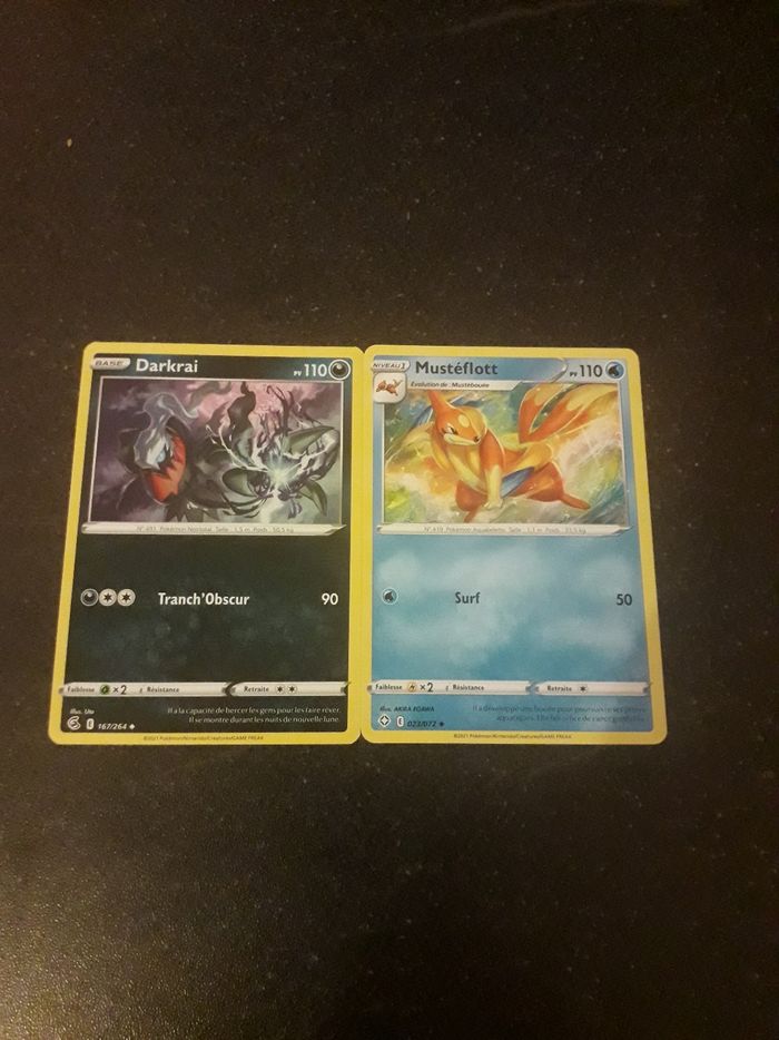 Darkrai + Mustéflott lot de 2 cartes Pokémon neuves