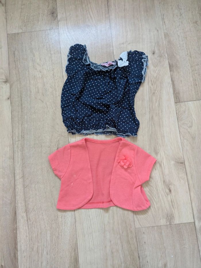 Lot de 15 tee-shirts + 1 gilet fille 12 Mois 74cm - photo numéro 9