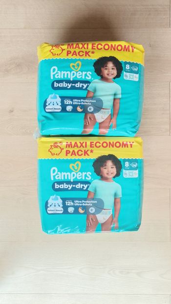 2 maxis economy packs Pampers baby dry taille 8
