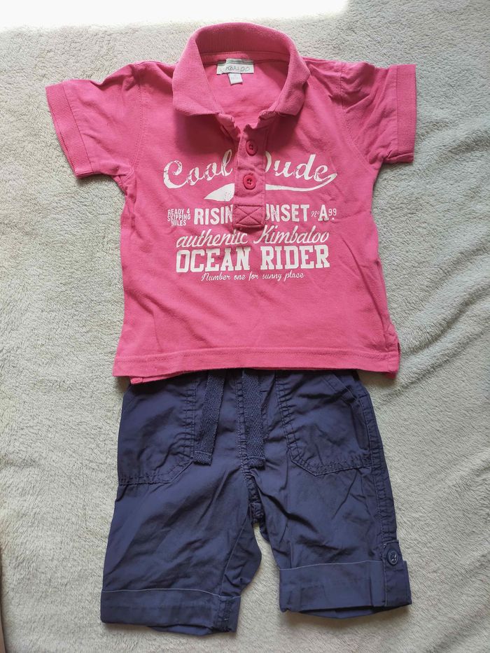 Ensemble pantalon bermuda et polo 6mois été garçon