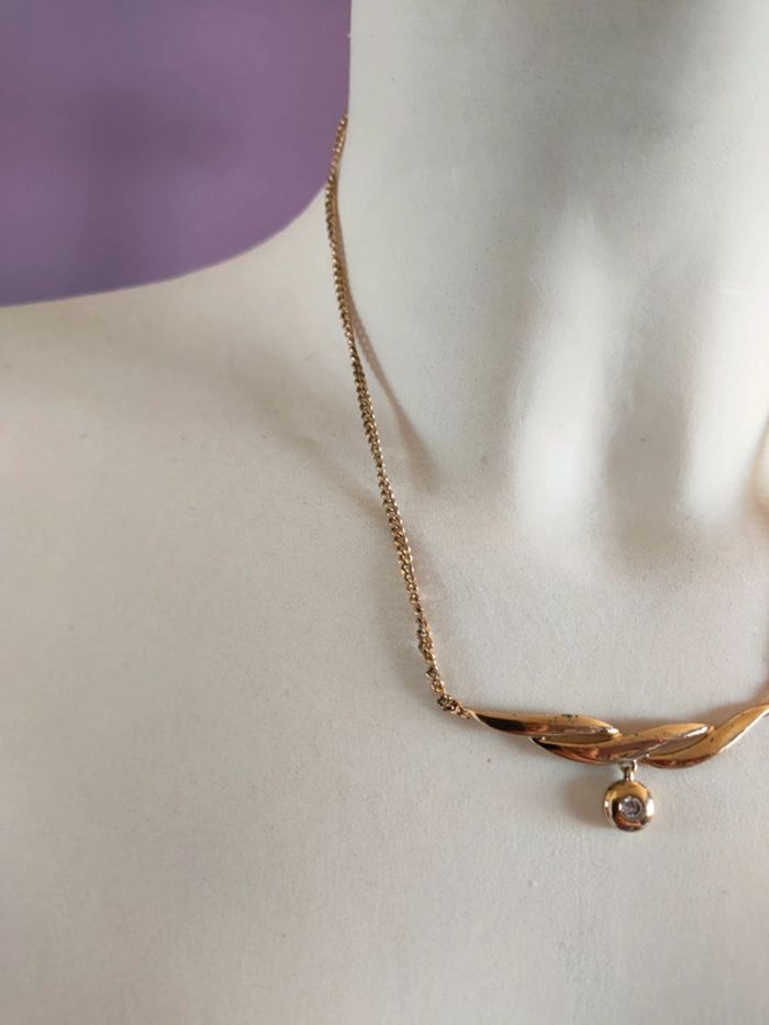 Collier vintage doré et strasse - photo numéro 6