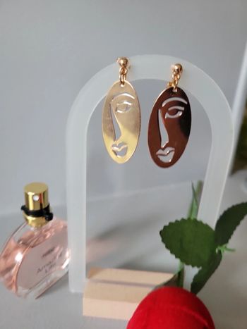 Clips visages abstraits acier gold