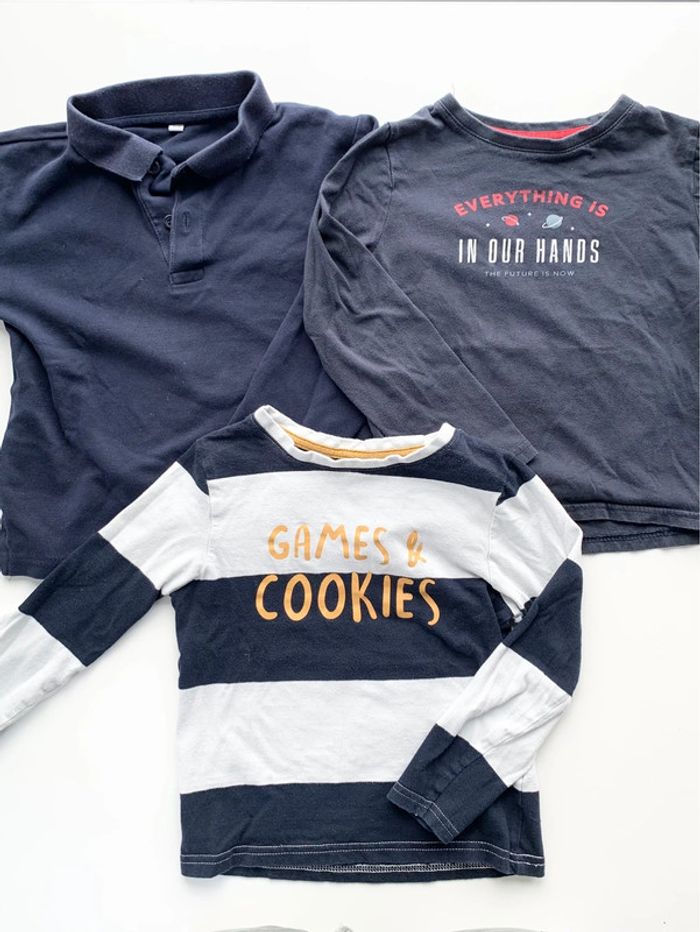 Lot de 3 t-shirt / polo manches longues 6 ans