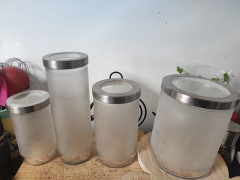 4 pots en verre