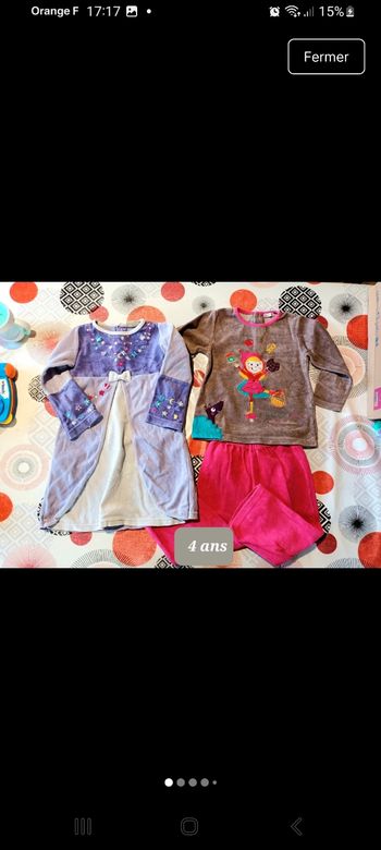 Lot 2 pyjamas chemise de nuit Dpam taille 4 ans